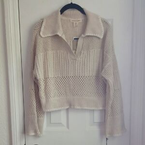 Happily Grey Cropped Ivory Colored Sweater